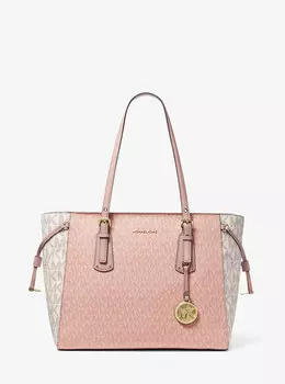 Сумка-тоут Voyager среднего размера с логотипом в стиле колор-блок Michael Kors, мультиколор