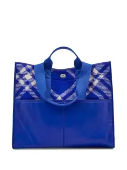 Сумка-тоут в клетку BURBERRY, синий