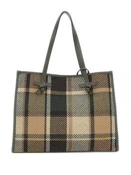 Сумка-тоут в клетку MARCELLA CLUB, коричневый