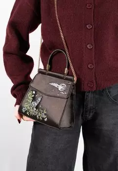 Сумка-тоут WOLF MOON CHARCOAL EMBROIDERED FABLE ENGLAND, черный