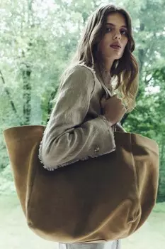 Сумка-тоут ZARA, кэмел