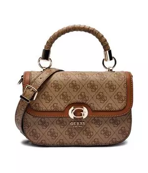 Сумка-тоут женская Guess с монограммой логотипа, коричневый
