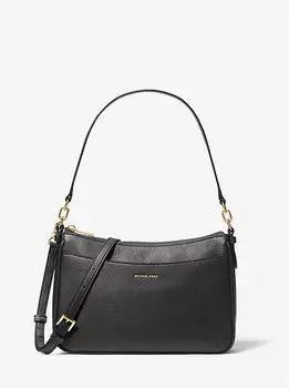 Сумка-Трансформер через плечо Jet Set из шагреневой кожи среднего размера Michael Kors, черный