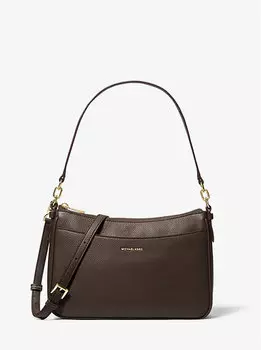 Сумка-Трансформер через плечо Jet Set из шагреневой кожи среднего размера Michael Kors, коричневый