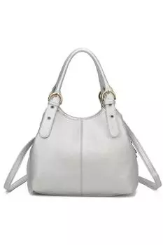 Сумка-трансформер Drei из искусственной кожи с тремя отделениями и регулируемыми ремнями Fontanella Fashion, серебро