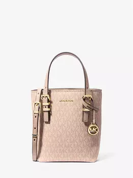 Сумка-Трансформер из кожи с фирменным логотипом Quinn очень маленького размера Michael Kors, бежевый