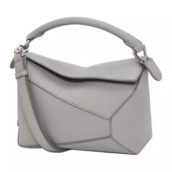 Сумка-трансформер Puzzle из мягкой коровьей кожи, через плечо, жемчужно-серая женская сумка-труба LOEWE