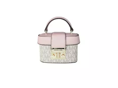 Сумка-трансформер Rose Mini Signature из ПВХ-кожи Trunk Crossbody (ваниль/пудровые румяна) Michael Kors