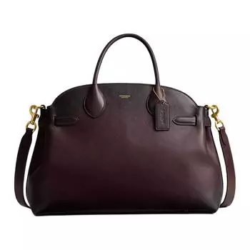 Сумка-туба Empire Carryall из натуральной кожи, сумка через плечо, женская сумка-туба цвета мерло COACH