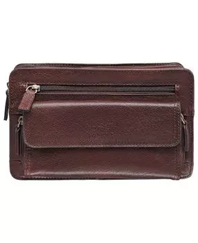 Сумка унисекс arizona collection с органайзером на молнии сзади Mancini, коричневый