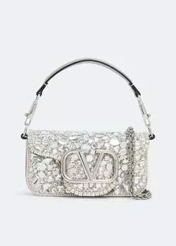 Сумка VALENTINO GARAVANI Loc small shoulder bag, серебряный