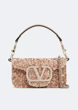 Сумка VALENTINO GARAVANI Loc small shoulder bag, бежевый