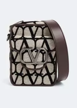 Сумка VALENTINO GARAVANI Mini Loc Toile Iconographe shoulder bag, бежевый