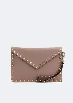 Сумка VALENTINO GARAVANI Rockstud pouch, бежевый