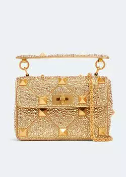 Сумка VALENTINO GARAVANI Roman Stud medium shoulder bag, золотой