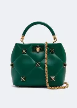 Сумка VALENTINO GARAVANI Roman Stud small top-handle bag, зеленый