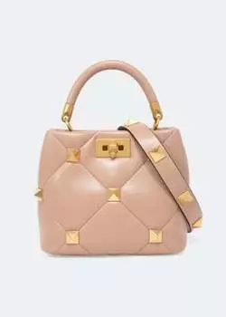 Сумка VALENTINO GARAVANI Roman stud top handle bag, бежевый