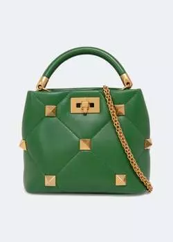 Сумка VALENTINO GARAVANI Roman stud top handle bag, зеленый