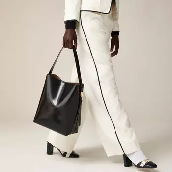 Сумка-Ведро Edie из итальянской кожи J.Crew, черный