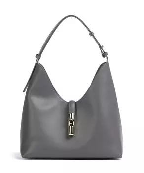 Сумка-Ведро goccia m из мелкозернистой телячьей кожи. Furla, серый