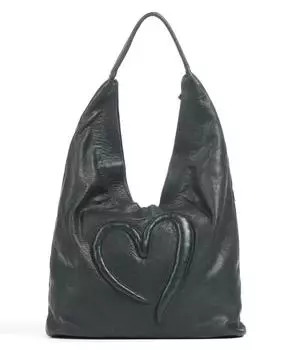 Сумка-Ведро Herzgasse 21 из мелкозернистой яловой кожи. Taschendieb Wien, зеленый