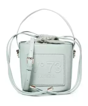 Сумка Ведро из эко кожи на шнурке. V73, зеленый