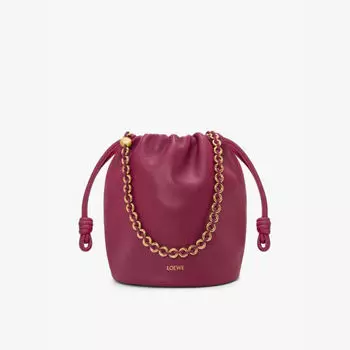 Сумка-Ведро из кожи с тисненым логотипом Flamenco Loewe, красный