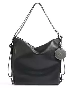 Сумка-Ведро из мягкой кожи из зерненой телячьей кожи Mandarina Duck, черный