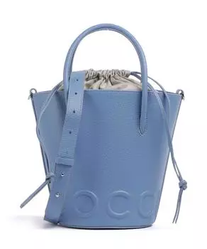 Сумка-Ведро Myrtha maxi с логотипом из зернистой коровьей кожи Coccinelle, синий