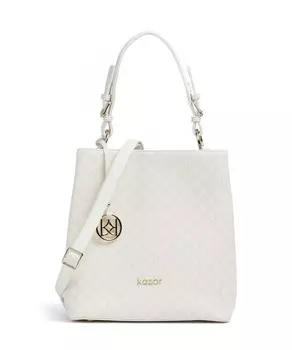 Сумка-Ведро victoria из зерненой кожи Kazar, белый