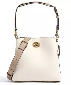 Сумка-Ведро Willow из зерненой коровьей кожи Coach, белый