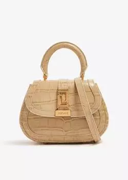Сумка Versace Greca Goddess Mini Top-Handle, бежевый