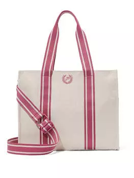 Сумка Victoria's Secret Pink Ivy Classic Large Canvas Tote, белый/розовый