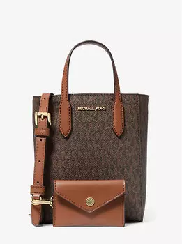 Сумка Vincent очень маленького размера с логотипом и держателем для карт Michael Kors, коричневый