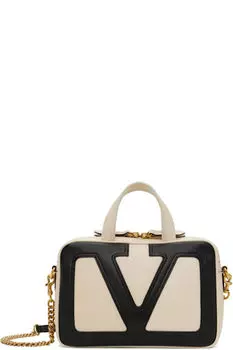Сумка Viva Superstar из кожи наппа белого и черного цвета Valentino Garavani