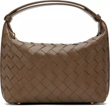 Сумка Wallace Mini серо-коричневого цвета Bottega Veneta