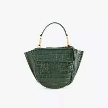 Сумка Wandler из кожи под крокодила, оливковый