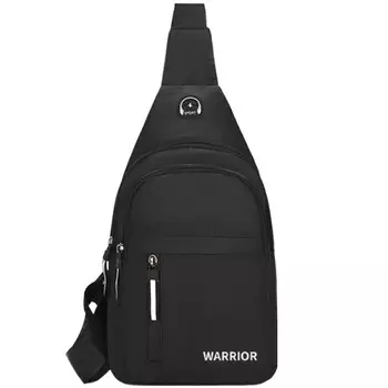Сумка Warrior Fabric через плечо, сумка через плечо, сумка-слинг, мужская, черная, обычная