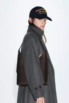 Сумка-ведорог через плечо ZARA, коричневый