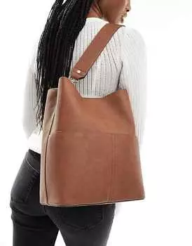 Сумка-ведро Accessorize из искусственной замши коричневого цвета