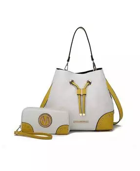 Сумка-ведро Candice в стиле колор-блок с кошельком от Mia K Mkf Collection, белый