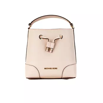 Сумка-ведро через плечо Mercer Small Powder Blush Pebble Leather Michael Kors