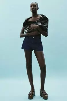 Сумка-ведро через плечо ZARA, черный
