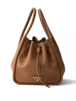 Сумка-ведро Darling из кожи с завязкой Prada, коричневый
