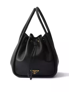 Сумка-ведро Darling из кожи с завязкой Prada, черный