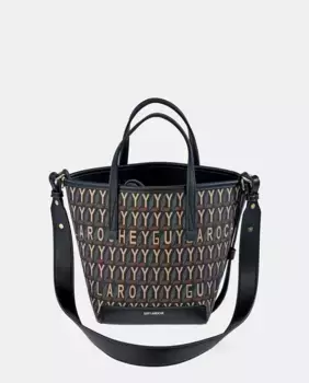 Сумка-ведро El Caballo из синей парусины с ручкой и ремнем на плечо Guy Laroche, мультиколор