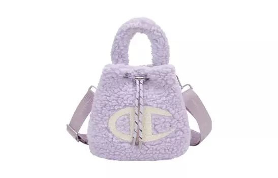 Сумка-ведро Fluffy Collection из ткани, маленькая, через плечо, сумка-труба унисекс, разноцветная Champion, фиолетовый
