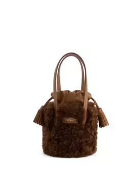 Сумка-ведро из искусственного меха Giambattista Valli, коричневый