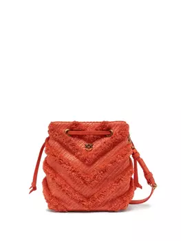 Сумка-ведро из рафии PINKO, красный