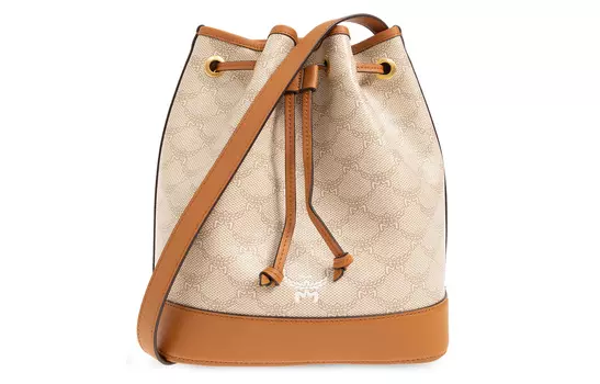 Сумка-ведро из телячьей кожи, сумка через плечо, сумка среднего размера для женщин MCM